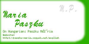 maria paszku business card